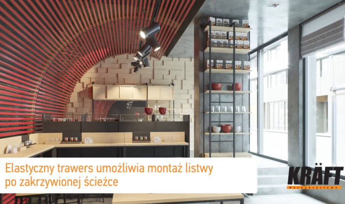 Nowe wideo - elastyczny trawers Kraft do sufitów listwowych