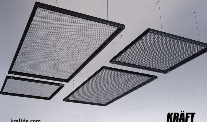 Panele i kasety siatkowe KRAFT Mesh Canopy do sufitów podwieszanych, wysp i ścianek działowych