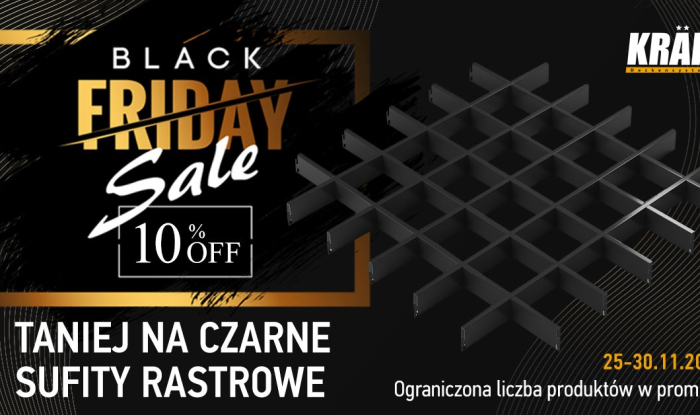 Black Friday -10% na czarne sufity rastrowe