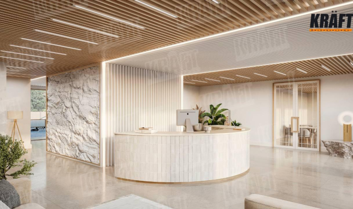 A hotel that begins with the ceiling