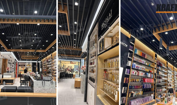 Why Premium Boutiques Choose Black Grilyato Ceilings and Cubic Baffle Ceilings?